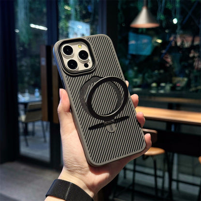 Rugged Carbon Fiber Ring Bracket Case - iPhone