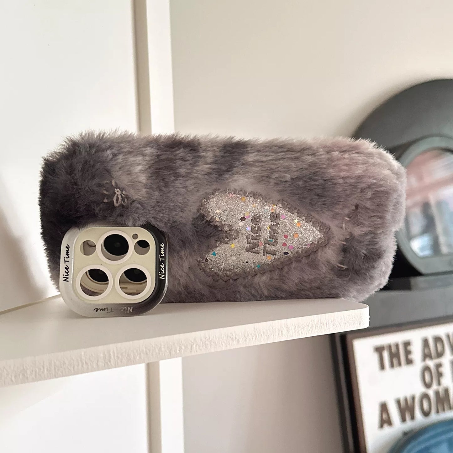 Fluffy Heart Hybrid Stand Case