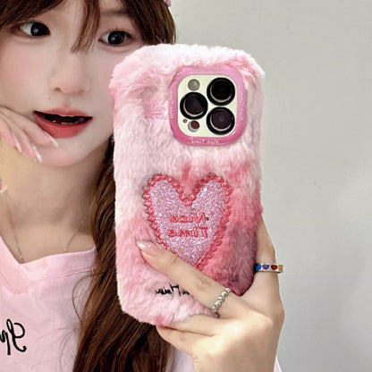 Fluffy Heart Hybrid Stand Case