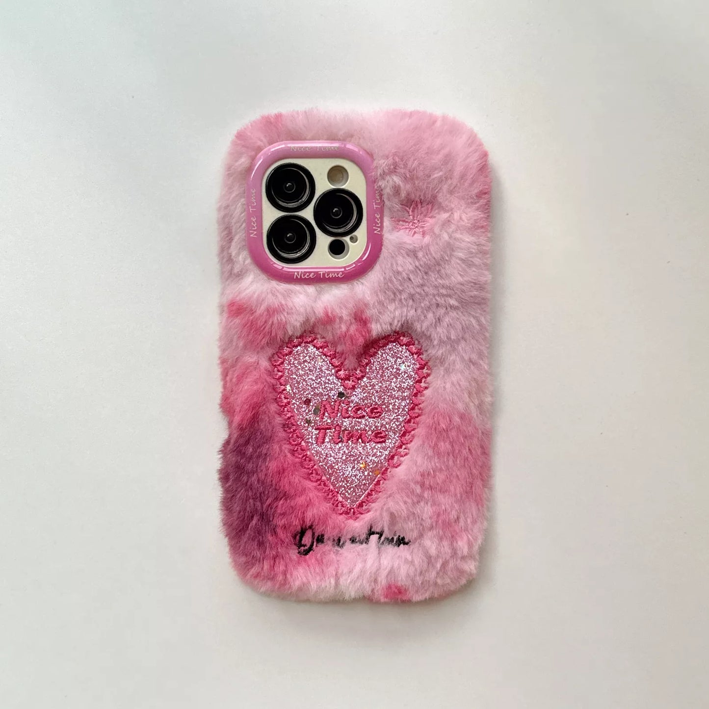 Fluffy Heart Hybrid Stand Case
