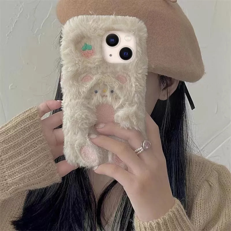 Trendy Plush Bear Phone Case