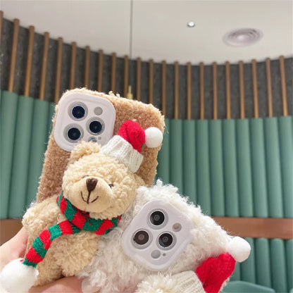 Holiday Christmas Bear Plush Case