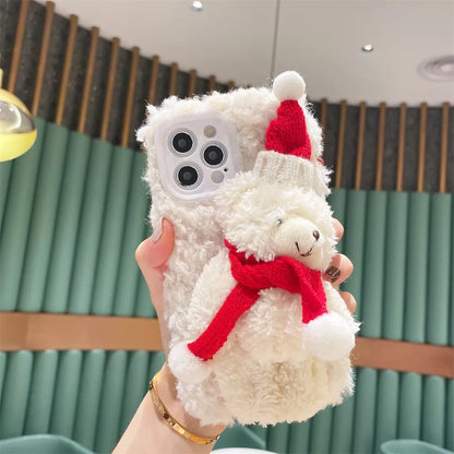 Holiday Christmas Bear Plush Case