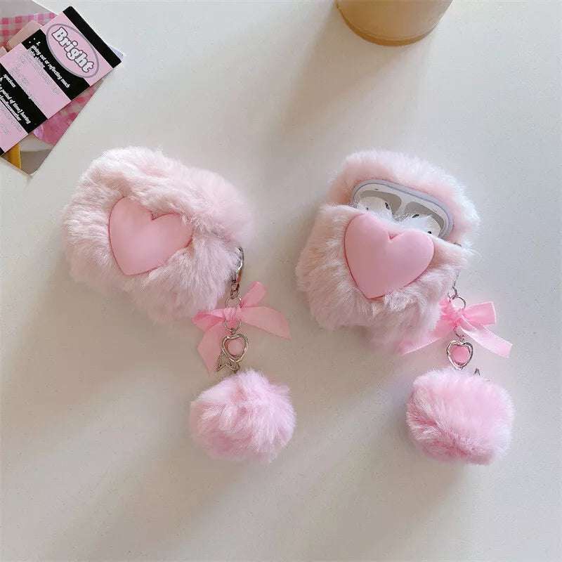 Pink Plush Fluffy Love Case - Airpods