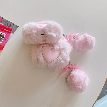 Pink Plush Fluffy Love Case - Airpods