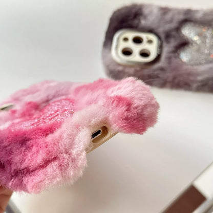 Fluffy Heart Hybrid Stand Case
