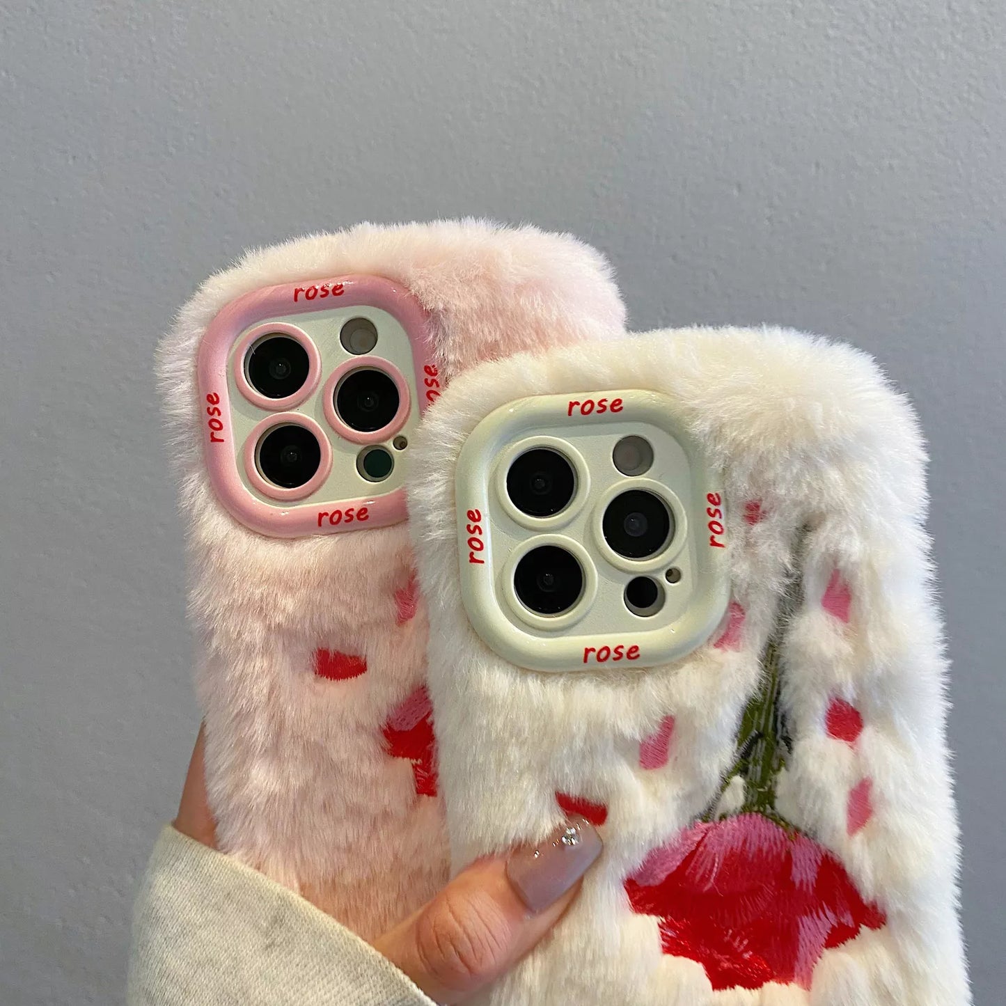 Cozy Bloom Furry Flower Case - iPhone