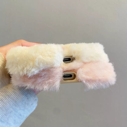 Cozy Bloom Furry Flower Case - iPhone