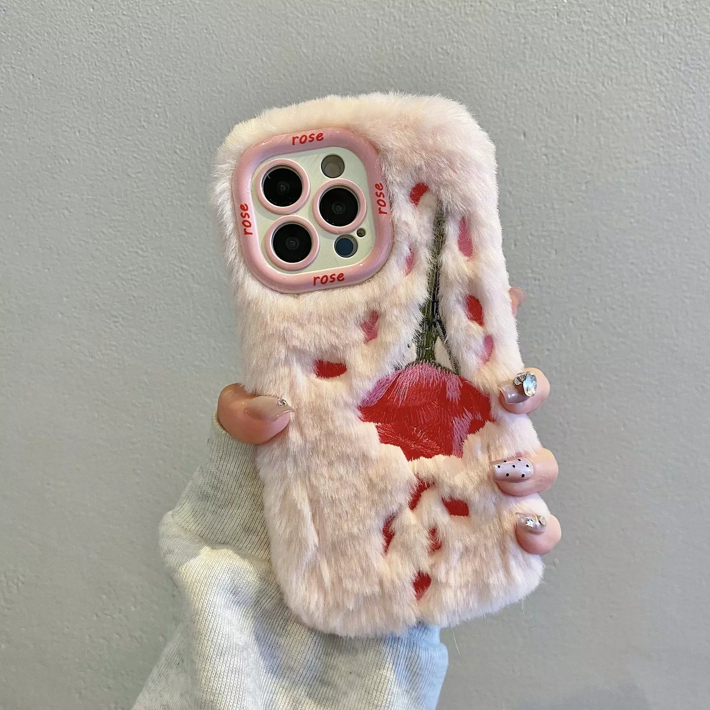 Cozy Bloom Furry Flower Case - iPhone