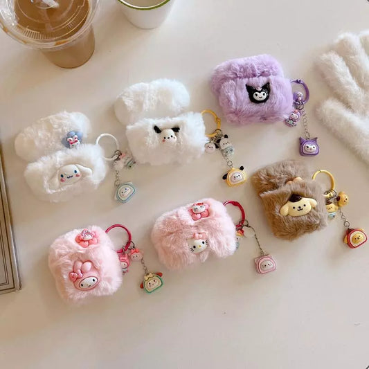 Fluffy Cartoon Hello Kitty Case - AirPods