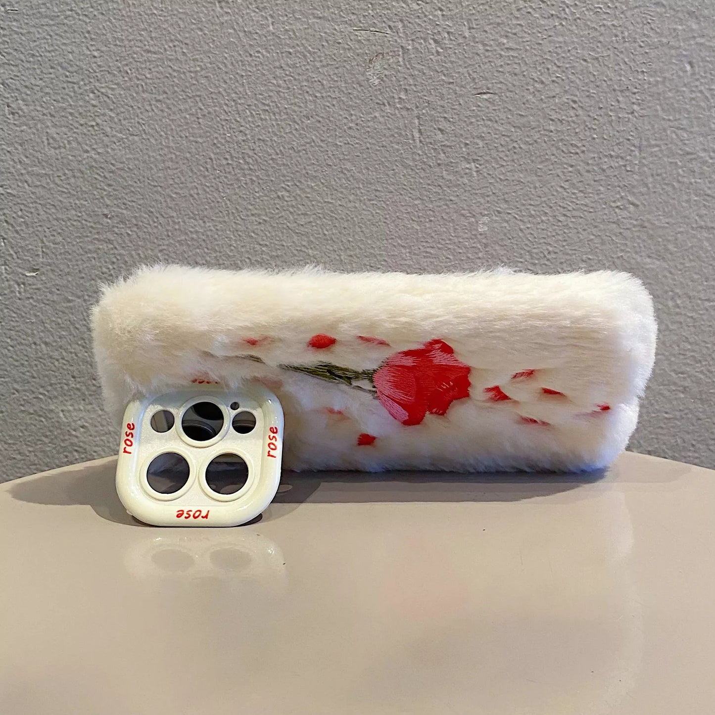 Cozy Bloom Furry Flower Case - iPhone