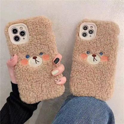 Fluffy Bear Paw Plush Case - iPhone