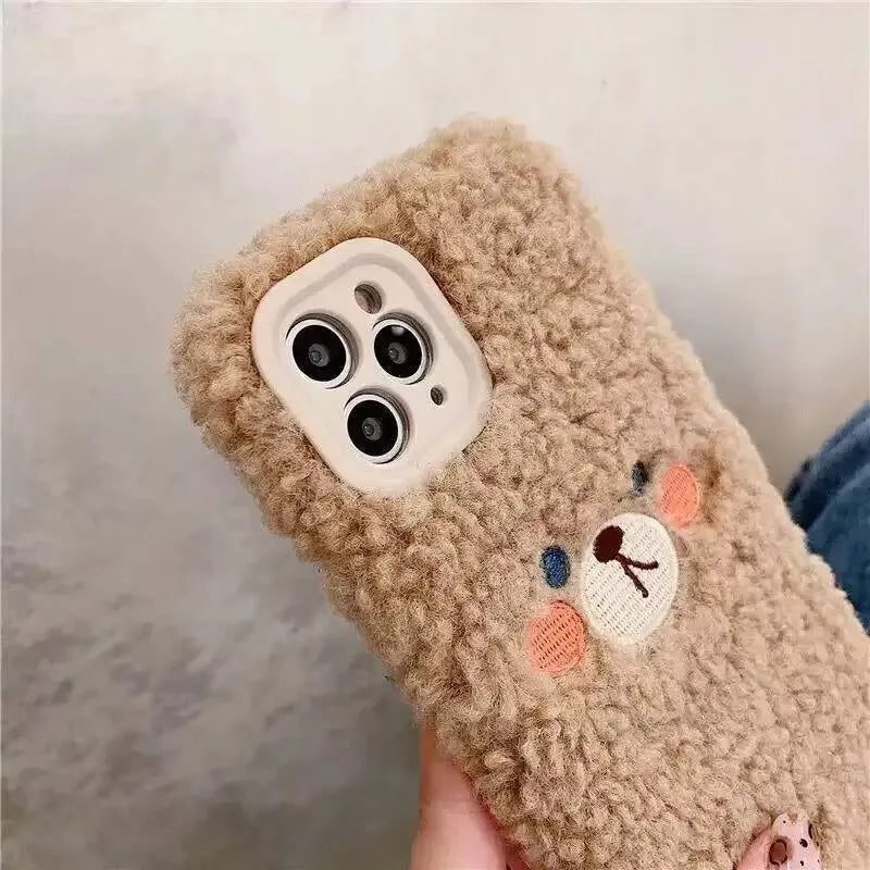 Fluffy Bear Paw Plush Case - iPhone