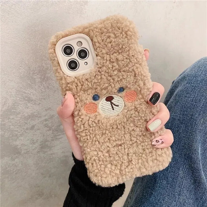 Fluffy Bear Paw Plush Case - iPhone