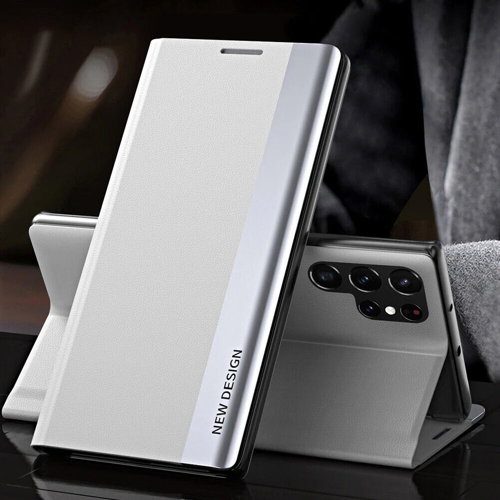 Galaxy S26 Series PU Leather Side Window Flip Case