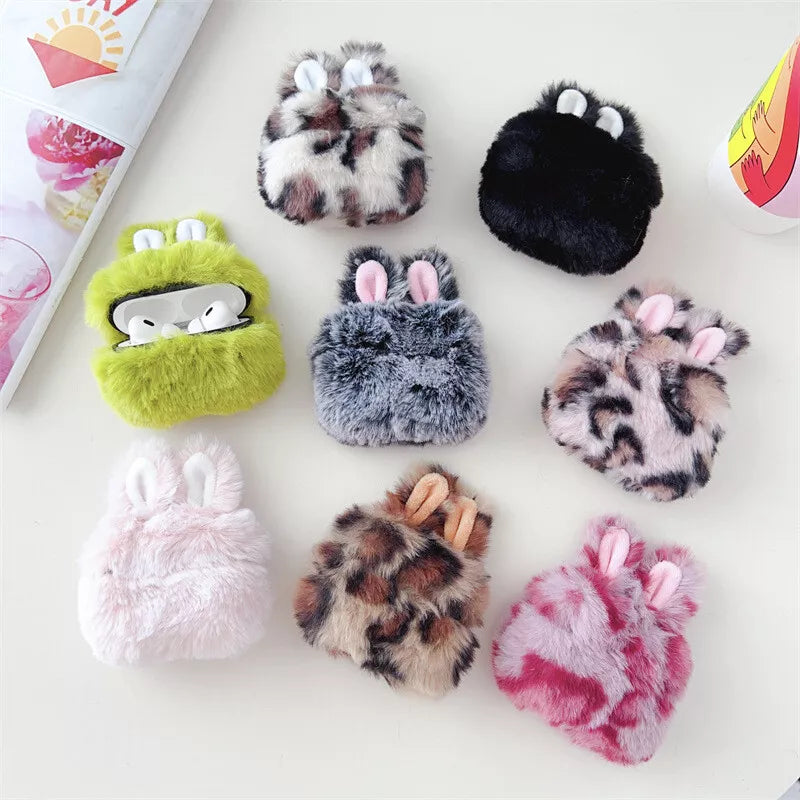 Fluffy Bunny Ears Plush Case - AirPods