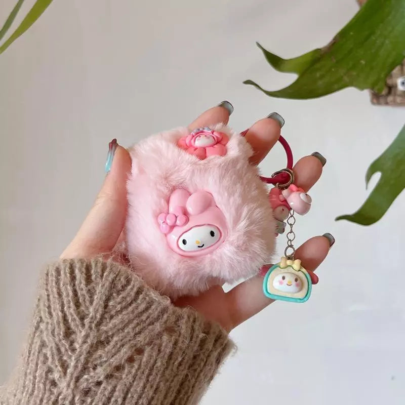 Fluffy Cartoon Hello Kitty Case - AirPods