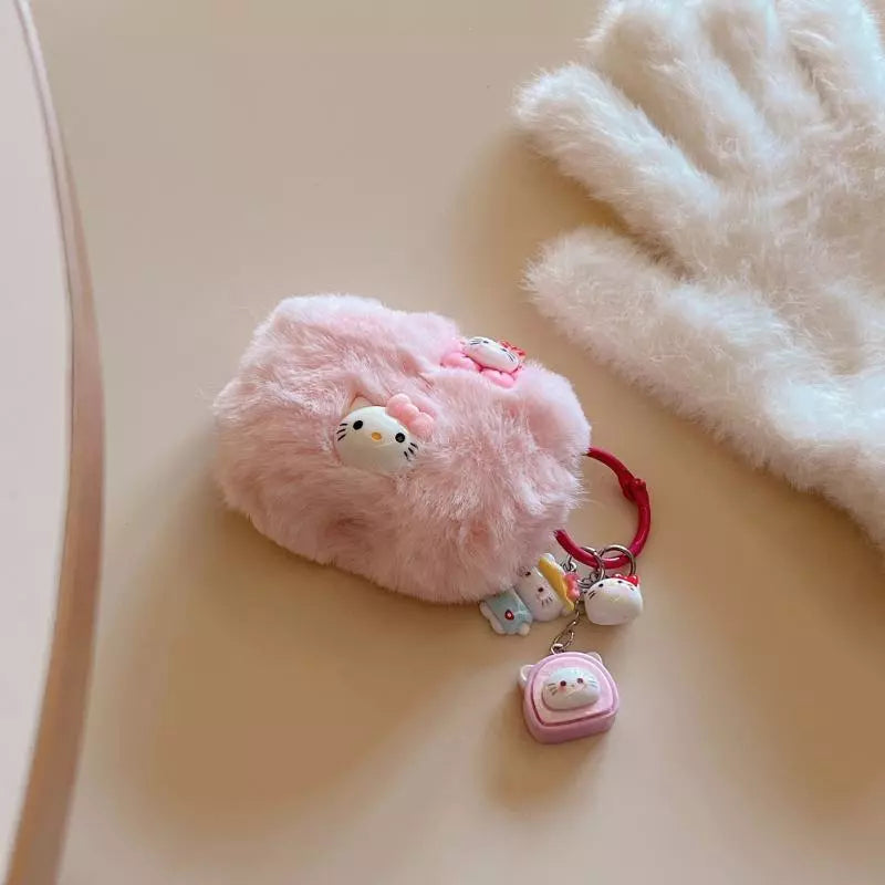 Fluffy Cartoon Hello Kitty Case - AirPods
