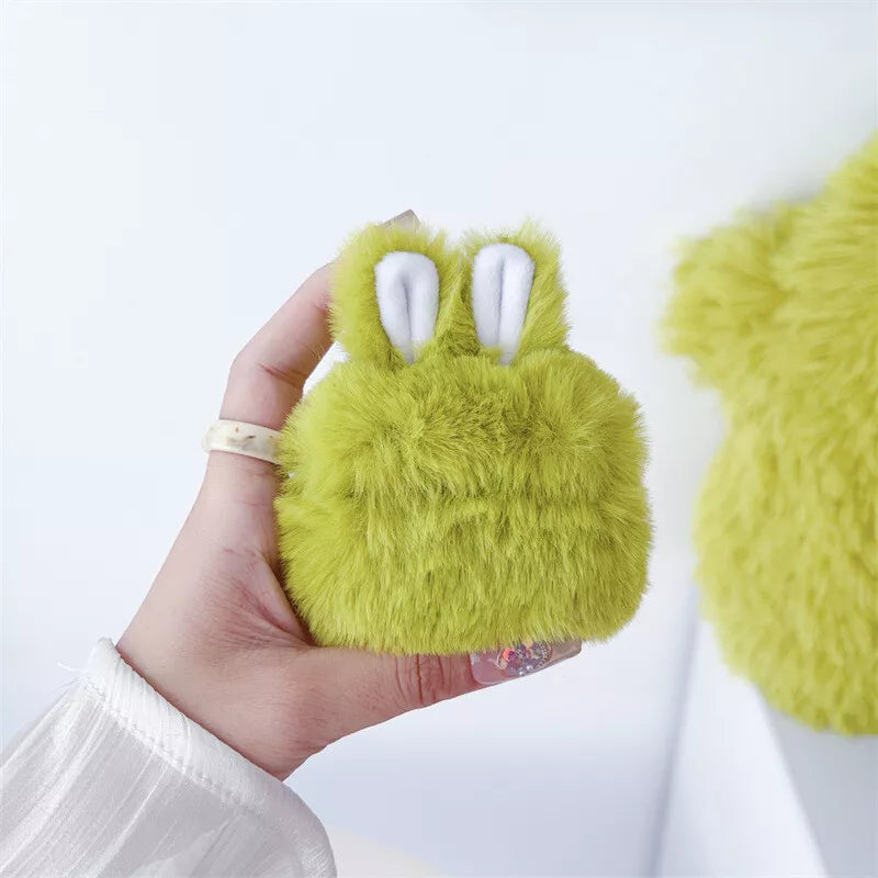 Fluffy Bunny Ears Plush Case - AirPods
