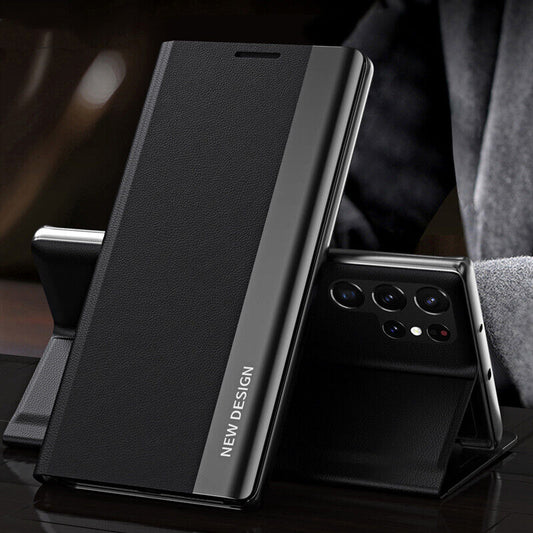 Galaxy S26 Series PU Leather Side Window Flip Case