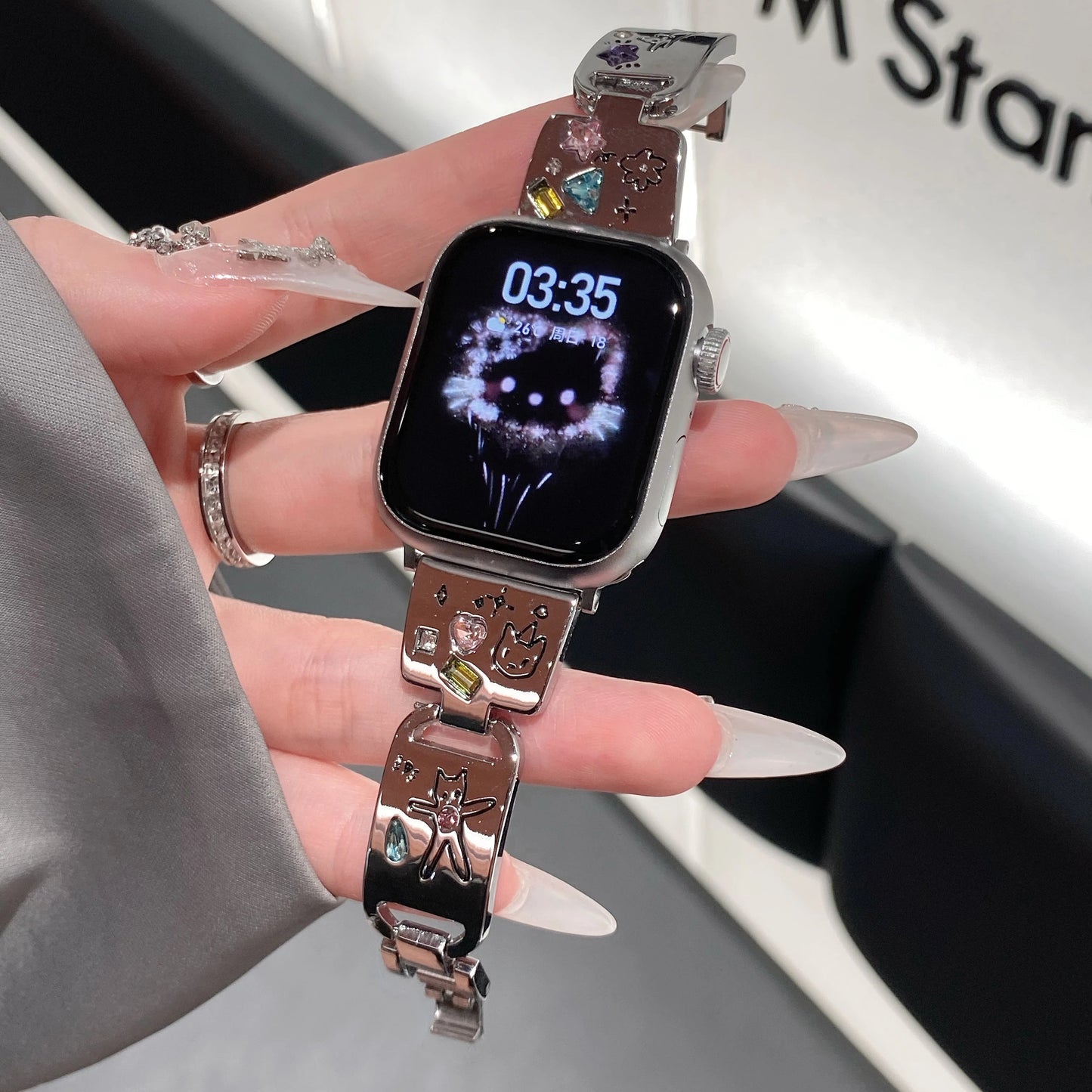 Glossy Cat Metal Band For Watch