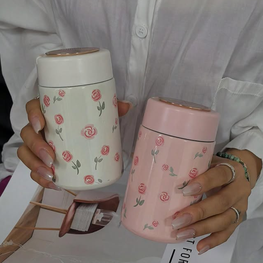 Sip with Style: The Floral Thermos Duo