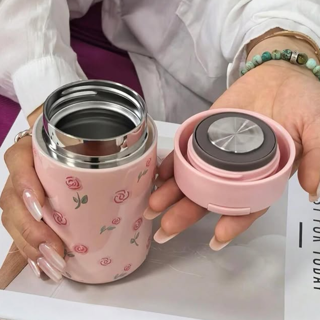 Sip with Style: The Floral Thermos Duo