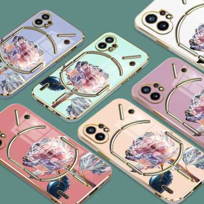 Luminous Rose Floral Art Case - Nothing