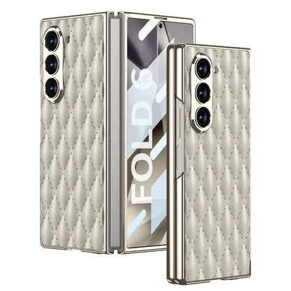 Galaxy Z Fold6 Luxury Diamond Plating Leather Case