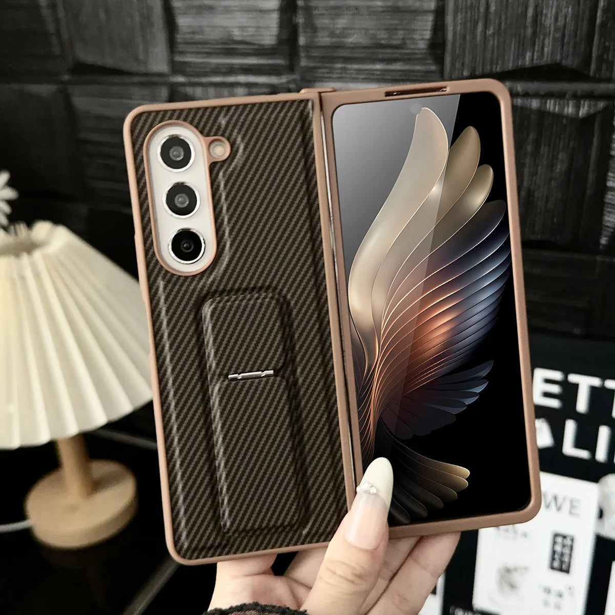 Galaxy Z Fold6 Rugged Carbon Fiber Bracket Case