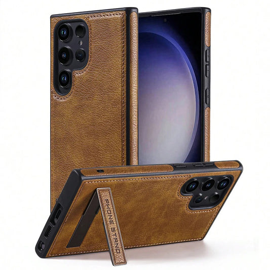 Genuine Leather Bracket Holder Case - Samsung