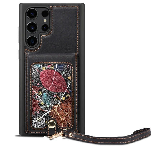 Premium Leather Detachable Strap Wallet Case - Samsung