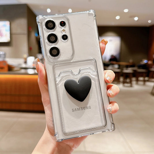 Sweet Heart Card Pocket Phone Case - Samsung