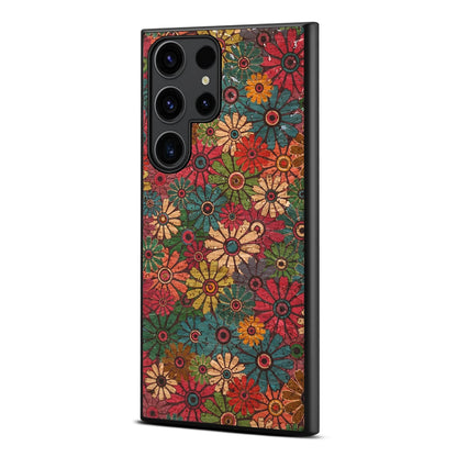 Luxury Cork Cloth Floral Pattern Case - Samsung