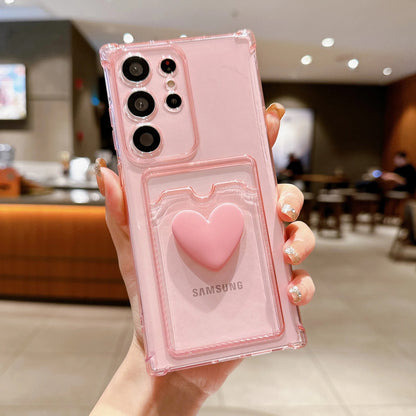 Sweet Heart Card Pocket Phone Case - Samsung