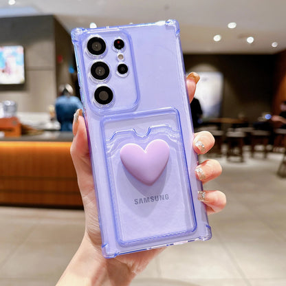 Sweet Heart Card Pocket Phone Case - Samsung