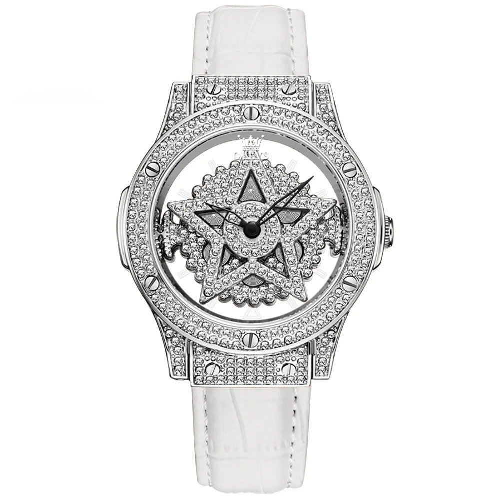 Elegant Star Revolving Diamond Wristwatch