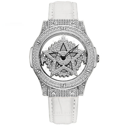 Elegant Star Revolving Diamond Wristwatch