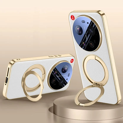 Royal Crown Circle Pivot Leather Case - Xiaomi