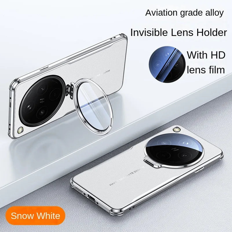 Aviation PU Leather Invisible Lens Stand Case - Oppo