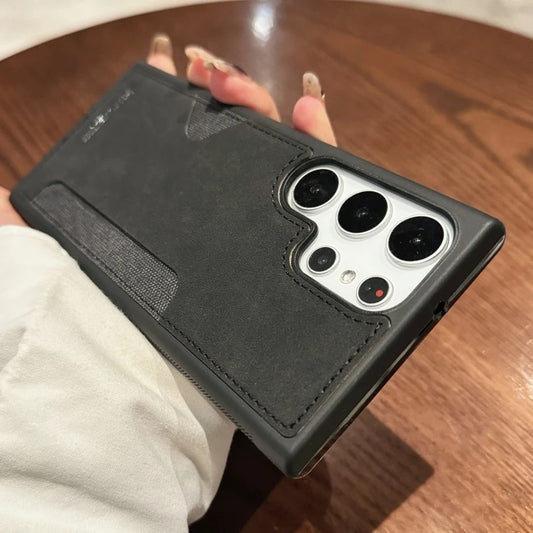 Premium Leather Card Holder Case - Samsung