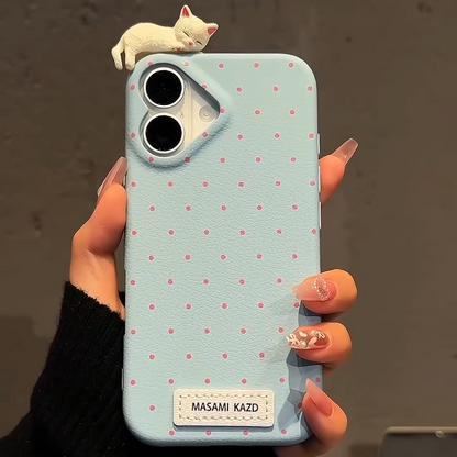 3D Cat Polka Dots Case