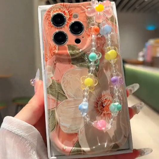 Oil Painting Floral Case with Colorful Charm