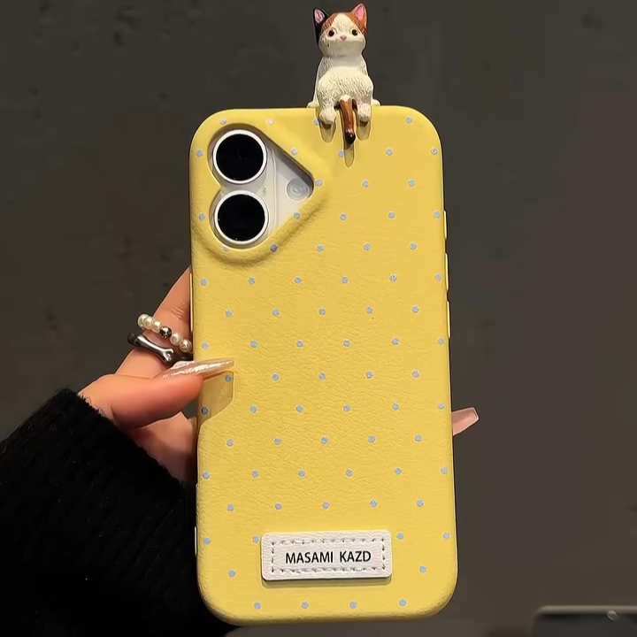 3D Cat Polka Dots Case