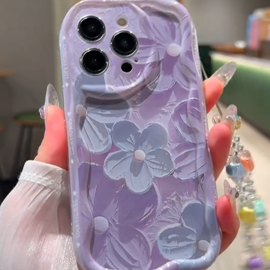 Purple Flower Case with Colorful Charm