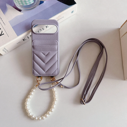 Pearl Charm Crossbody Case with Cardholder - Google Pixel