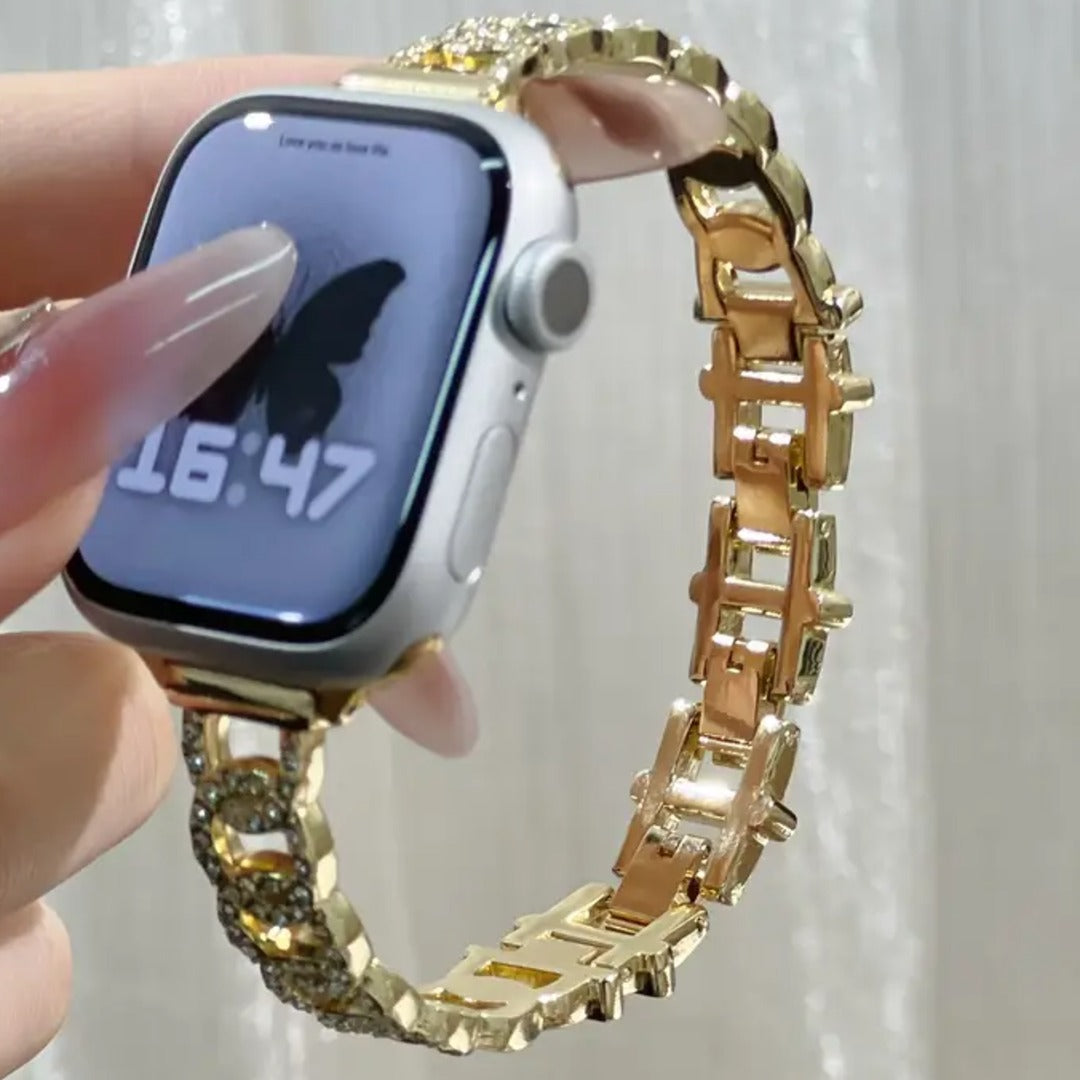 Glamorous Crystal Accented Watch Strap