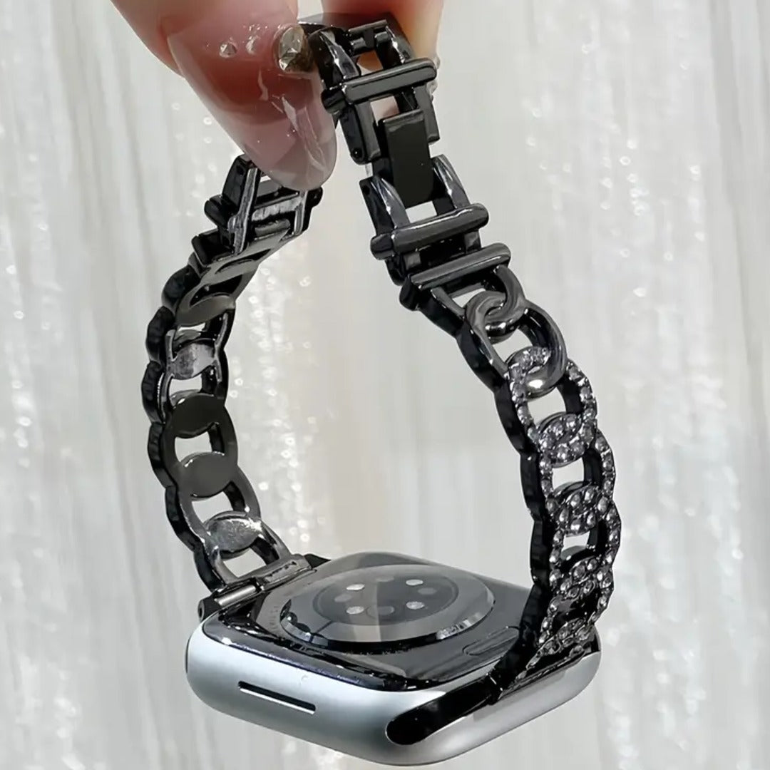 Glamorous Crystal Accented Watch Strap