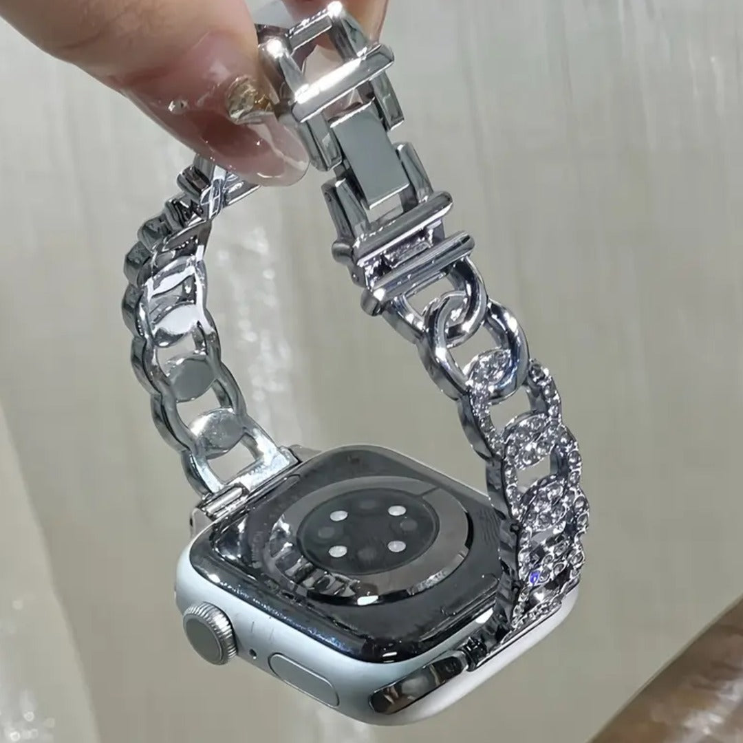 Glamorous Crystal Accented Watch Strap