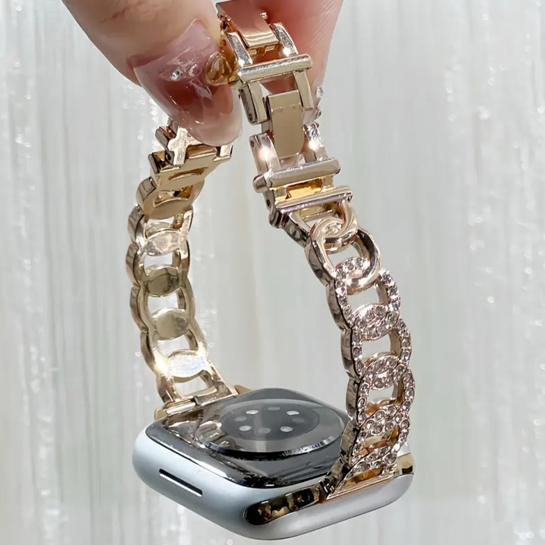 Glamorous Crystal Accented Watch Strap